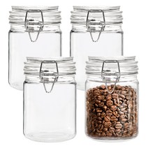 차이나다 다용도 밀폐 유리병 슬림형 800ml, 단품, 4개