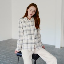마인드브릿지 여성용 세미오버 체크 셔츠 MWWS6202