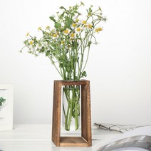 밍샴라이프 인테리어 수경 우드 미니화병 월넛, 1개
