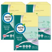 깨끗한나라 허브가든 쟈스민 미용티슈 250매, 3개, 3개입