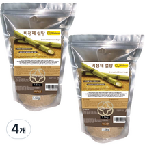 미다온 비정제 사탕수수 설탕, 1.5kg, 4개