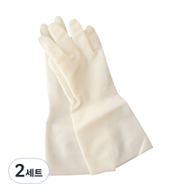파스텔 니트릴 주방 고무장갑, 화이트 M, 2세트, 중(M)