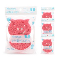 예꼬맘 목욕 스펀지 캐릭터 랜덤, 핑크, 4개