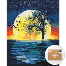 아트조이 DIY 보석 십자수 캔버스형 50 x 40 cm, 달빛 호수, 1세트