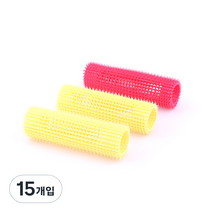 주트 헤어롤 길이 100mm 특/롱 35mm, 혼합 색상, 15개입