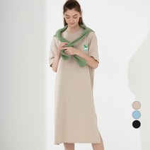 ELLE GIRL 여성 저지 프린트 반팔 원피스