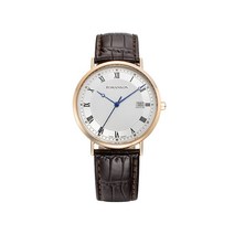 로만손 카이로스 클래식 DATE 브라운 가죽시계 RWTLDM1B2400RGWH0
