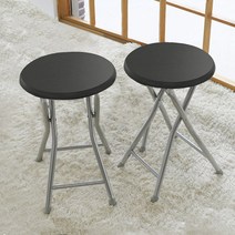 오에이데스크 나무 원형 의자 2p, 블랙