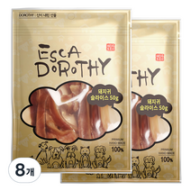 에스카도로시 국내산 수제 애견간식, 돼지귀 슬라이스, 50g, 8개
