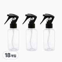 병도매닷컴 DT120 투명 건스프레이 용기, 검정캡, 18개입