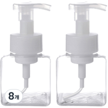 엠리피드 버블 펌프 사각 투명 용기 250ml, 8개