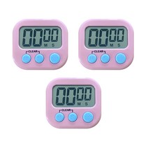 블럭마트 조리용 자석 주방 전자타이머, 핑크, 3개입