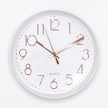 홈플래닛 무소음 원형 벽시계 300 (건전지 포함), 화이트로즈골드