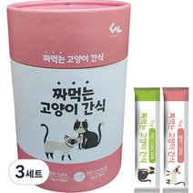 씨엔앨라이프 짜먹는 고양이 간식 15g, 참치 30p + 닭고기 30p, 3세트