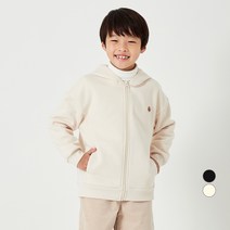 롤리트리 아동 베이직 와펜 기모 후드 집업 점퍼