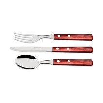 트라몬티나 폴리우드 디저트 세트 레드브라운, 디저트나이프 + 디저트포크 + 디저트스푼