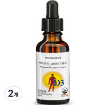 비타민 D3 1000IU 드롭스, 30ml, 2개