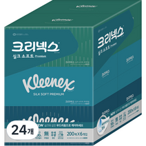 크리넥스 실크소프트 프리미엄 미용티슈 2겹, 200개입, 24개