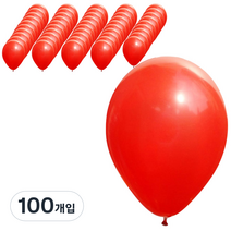 파티팡 라운드 풍선 30cm, 레드, 100개입