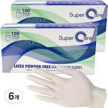 슈퍼케어 라텍스장갑 XS, 미니(XS), 6개