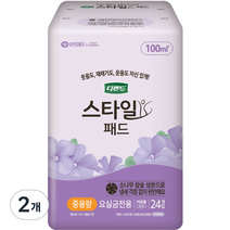 디펜드 여성용 스타일 참숯 패드 중용량, 24개입, 2개, 중형