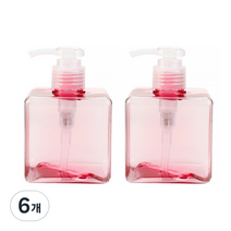 마켓에이 미니멀 펌프 공병 디스펜서 250ml, 6개, 라이트핑크