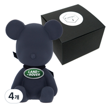 라띠크제이 엠블럼베어 차량용 방향제 랜드로버 블랙 + 화이트자스민민트 5ml 리필 세트, 4개