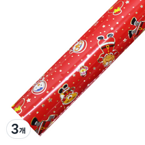 뽀로로 크리스마스 비닐 증착롤 포장지 53cm x 12m, 별적색, 3개