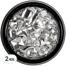 메이브라운 도형믹스 네일스톤파츠 M03145, 실버, 2세트