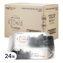 아토마일드 프리미엄 엠보싱 유아물티슈 리필형, 72매, 24개