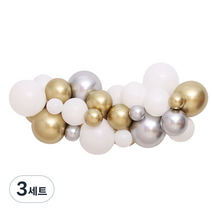 파티마트 풍선 가랜드 클라우드 만들기 DIY 세트, 골드앤실버, 3세트
