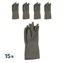 글러브센스 라텍스 고무장갑 L사이즈 노르딕그레이, 대(L), 15개