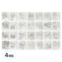 메이브라운 네일파츠 아트세트 C 네일참 28종 실버 MSM28, 혼합색상, 4세트