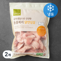 올가홀푸드 동물복지 인증 급속냉동으로 신선한 동물복지 닭안심살 (냉동), 1kg, 2개
