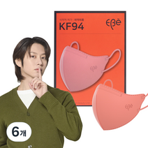 이비에 4중필터 새부리형 컬러 패션 마스크 중형 KF94, 진핑크, 6개, 10개입