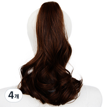 에스홀릭 S컬 웨이브 스몰핀 레이나 포니테일 가발, 4개, 내츄럴브라운