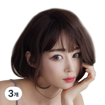 KNPD 칠월의황후 여성 단발 보브컷 전체 가발, 딥브라운, 3개