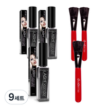 디바덤 래쉬 익스텐더 속눈썹 연장 마스카라 9ml + 빨간 브러쉬, 블랙, 9세트