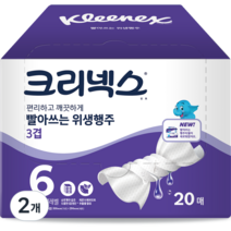 크리넥스 빨아쓰는 위생행주 3겹 20매, 2개