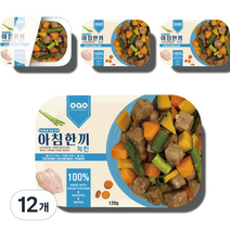 오아오 강아지 전연령용 아침한끼 닭고기 습식사료, 닭, 120g, 12개