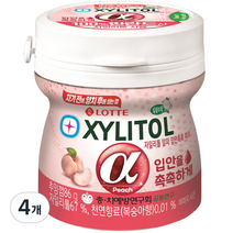 롯데자일리톨 알파 입안촉촉 피치 용기, 86g, 4개