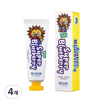 브리스틱 어린이 불소 1000 치약 블루베리향, 50g, 4개