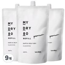 라비킷 마이드라이80 셀프드라이클리닝 세탁 전용세제 리필, 9개, 480ml