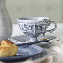 파인즈라이프스타일 티에라 어거스타 티컵 180ml + 소서 세트, 크리스탈블루, 1세트