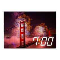 홈마인 캔버스 프린팅 액자 시리즈 불꽃놀이 LED 시계 A3, 27
