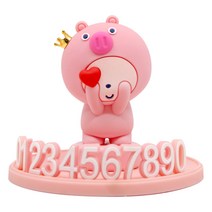 엑스핏 모쿄 캐릭터 주차번호판, 연핑크, 1개