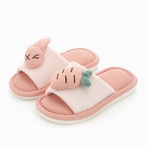 래빗풋 당근토끼오픈 온가족 거실 슬리퍼 실내화, 핑크, 1개