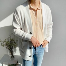 머시따 남성용 부드러운 베이직 루즈핏 가디건