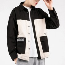 남성용 마켓A 투톤 빅포켓 셔츠