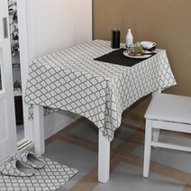 나산데코 미끄럼방지 면 자카드 테이블커버, 콰트레포일, 4인용(180 x 150 cm)